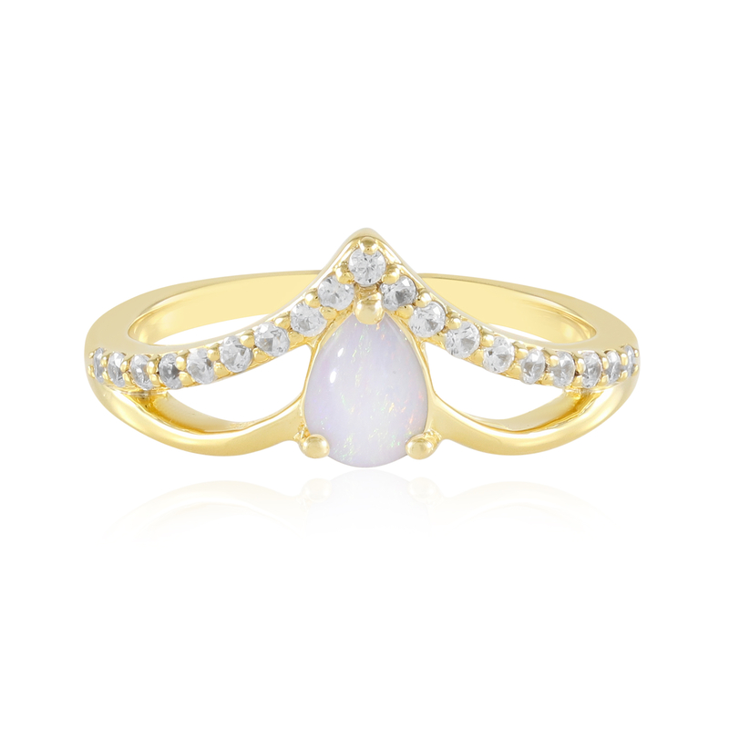 Australischer Opal-Silberring