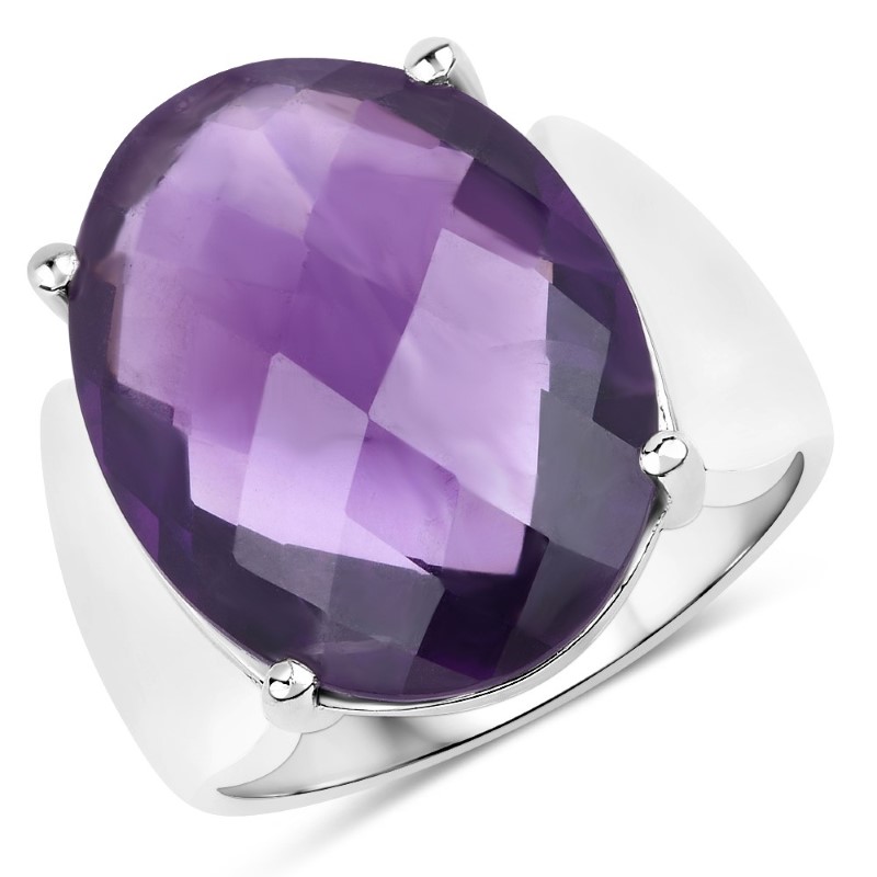 Sambia-Amethyst-Silberring Sambia-Amethyst-Silberring