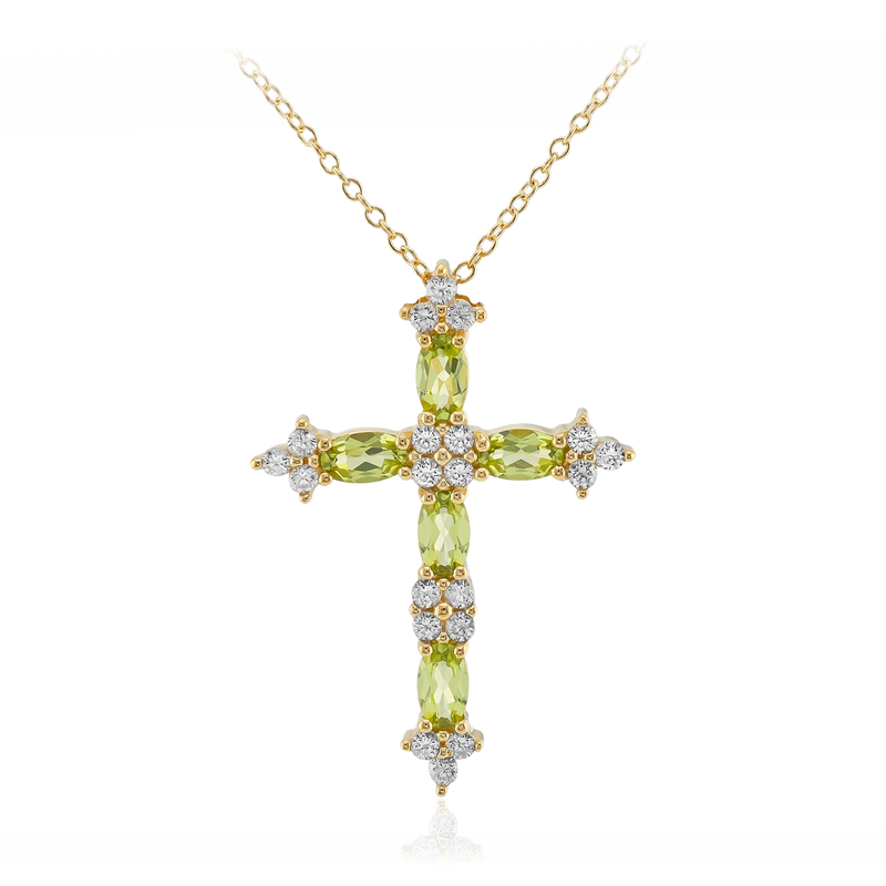 Burmesischer Peridot-Silberhalskette