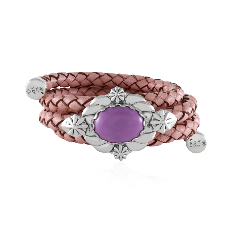 Phosphosiderit-Lederarmband (Desert Chic)