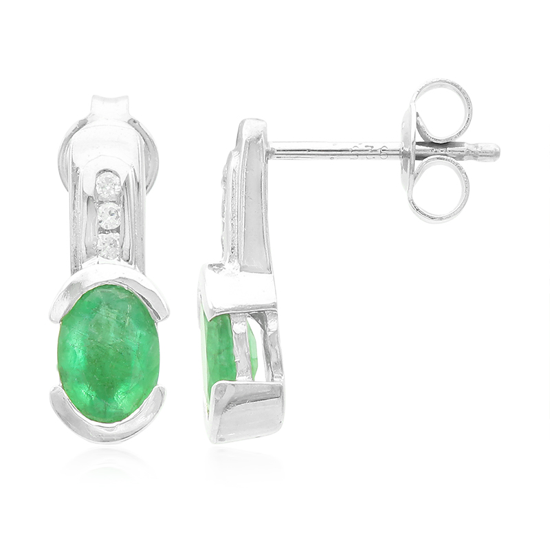 Bahia-Smaragd-Silberohrringe