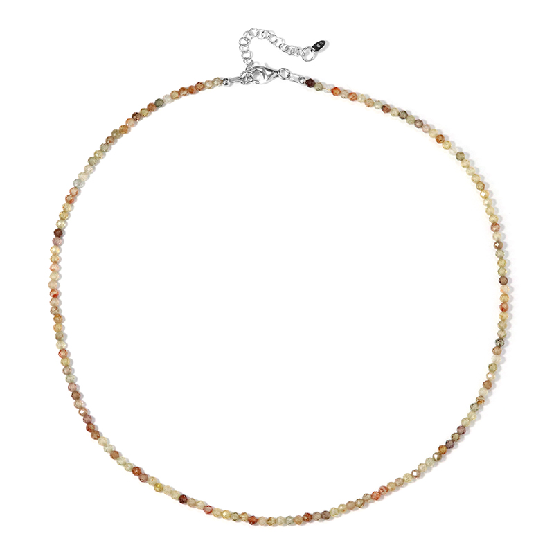 Kanariengelber Zirkon-Silberhalskette