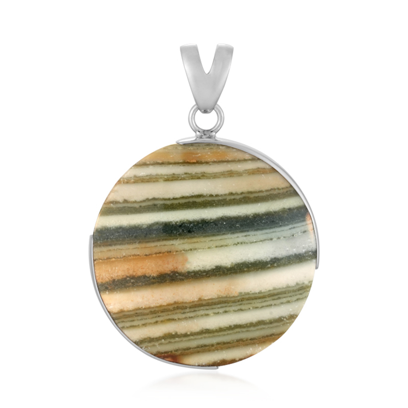 Zebra-Jaspis-Silberanhänger (Bali Barong)