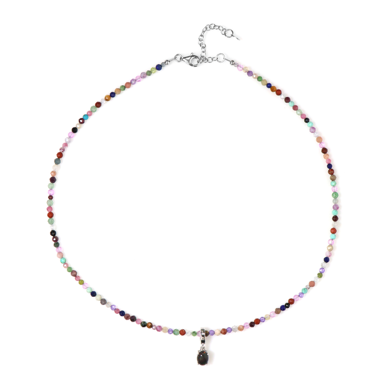 Edelstein-Silberhalskette