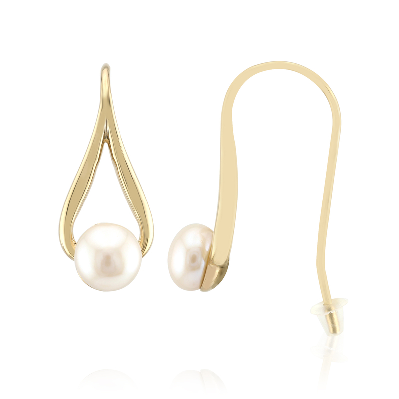 Weiße Süßwasserzuchtperlen-Silberohrringe (TPC)