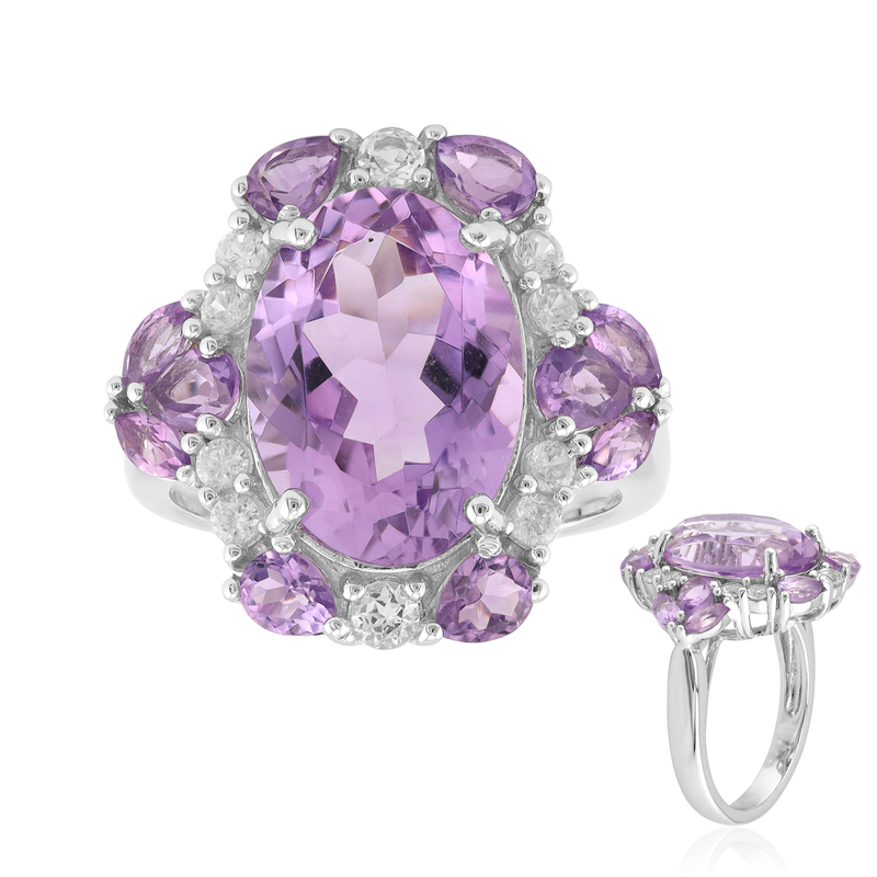 Bolivianischer Amethyst-Silberring Bolivianischer Amethyst-Silberring