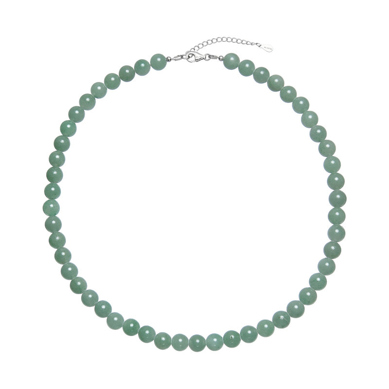 Grüner Aventurin-Silberhalskette