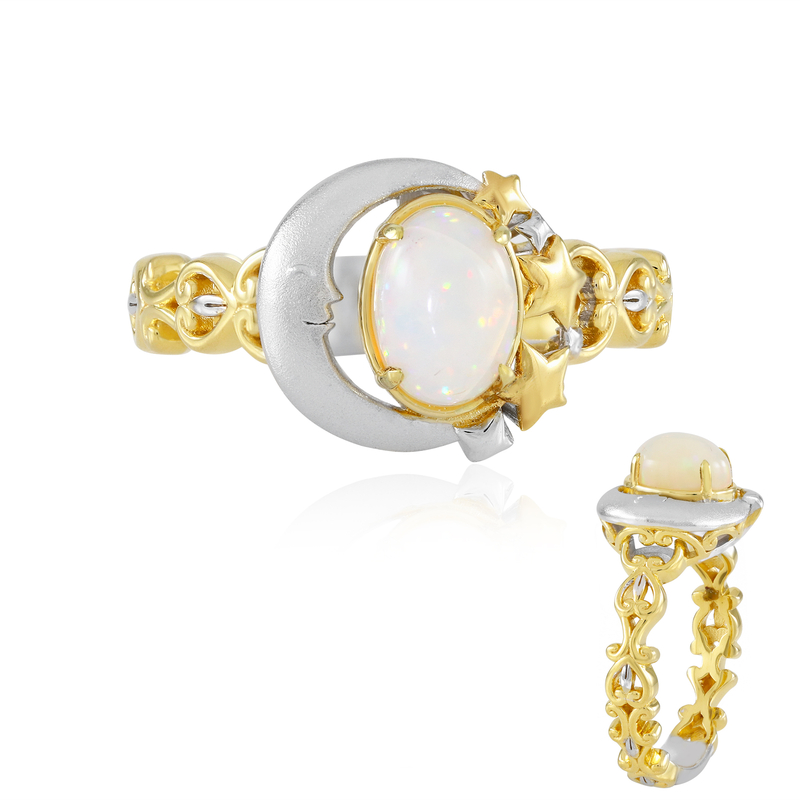 Welo-Opal-Silberring (Gems en Vogue)