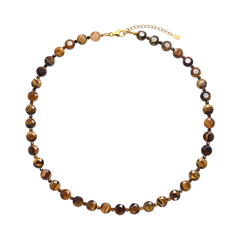 Tigerauge-Silberhalskette Tigerauge-Silberhalskette