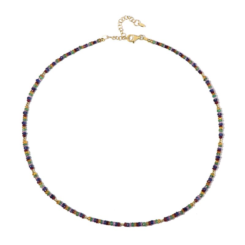 Edelstein-Silberhalskette