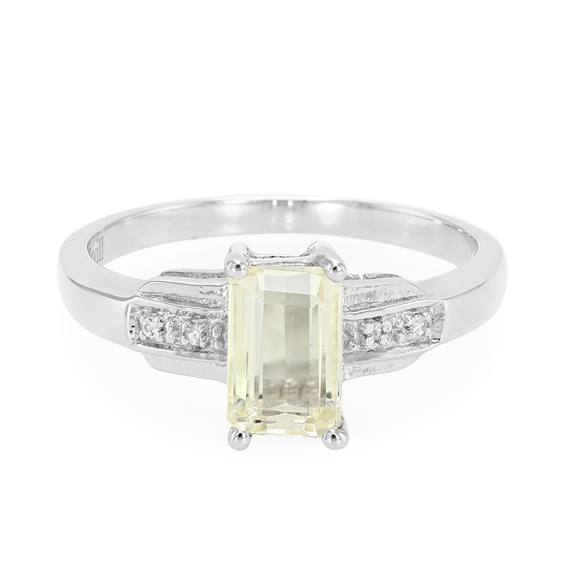 Kanariengelber Kunzit-Silberring