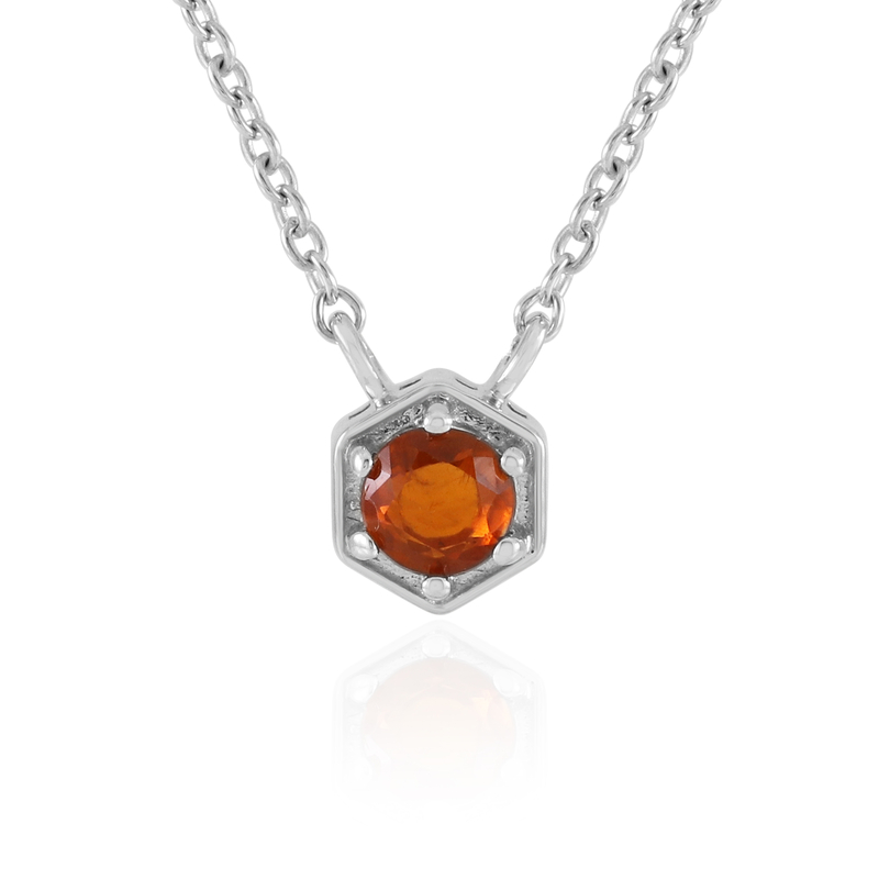 Oranger Kyanit-Silbercollier