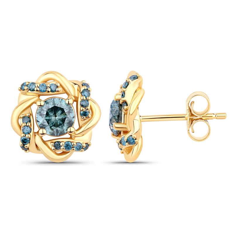 Himmelblauer I2 Brillant-Goldohrringe (SUHANA)