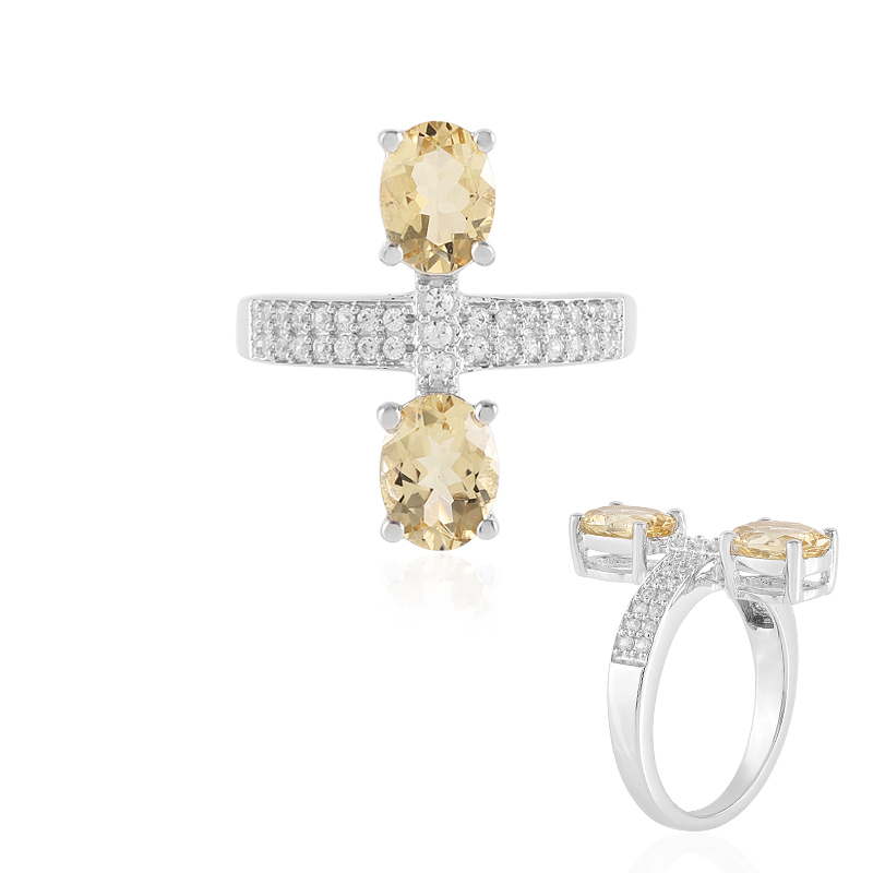 Gelber Beryll-Silberring