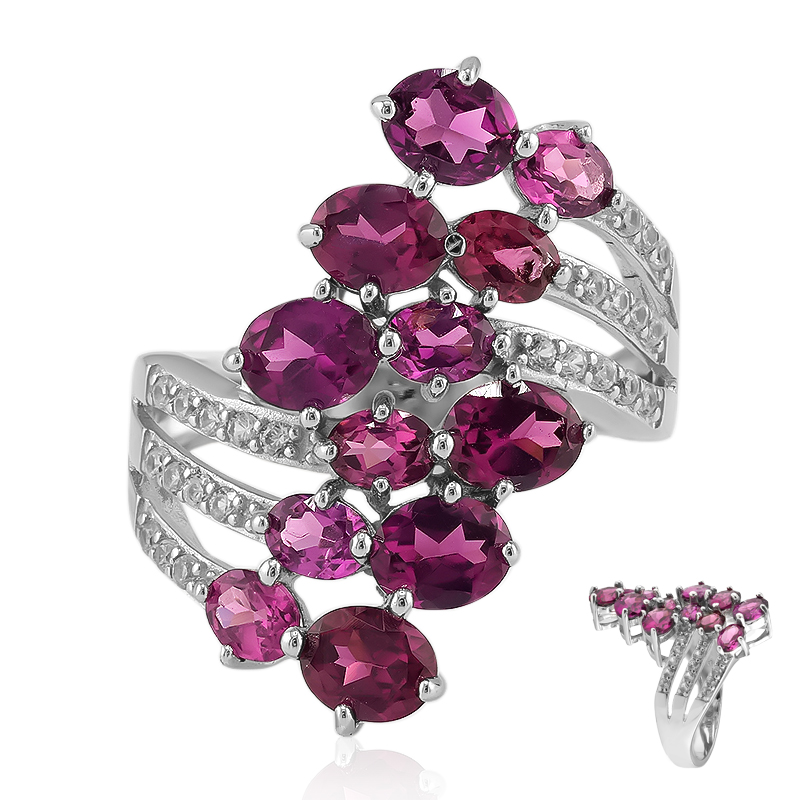 Rhodolith-Silberring