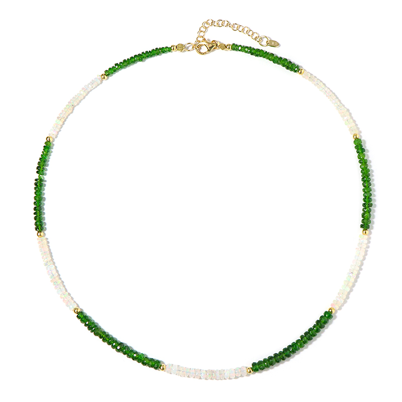 Edelstein-Silberhalskette Edelstein-Silberhalskette