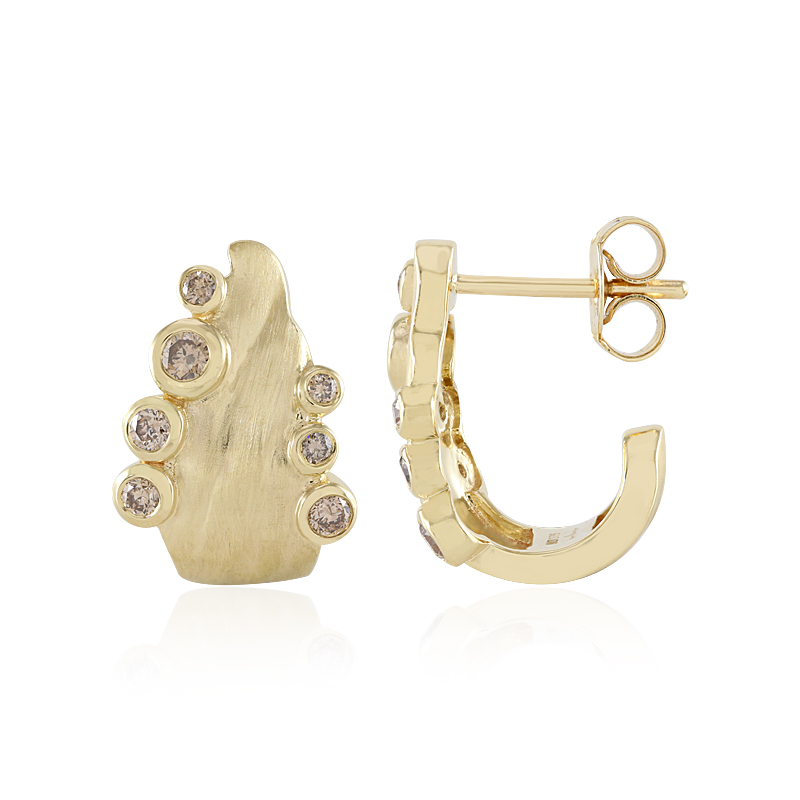 I2 Champagner-Brillant-Goldohrringe (de Melo)