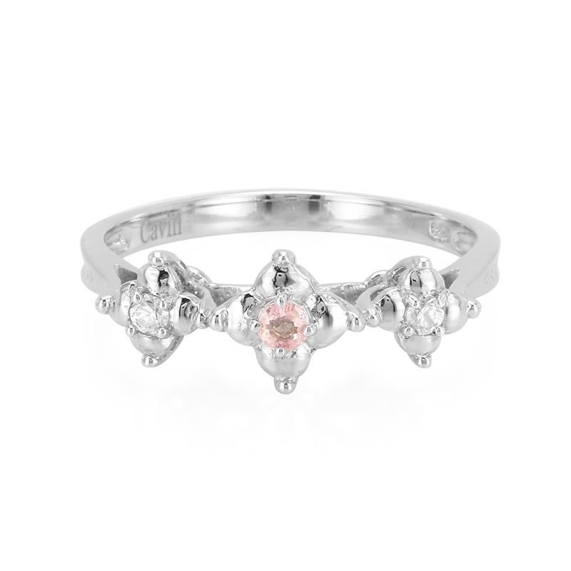 Padparadscha-Saphir-Silberring