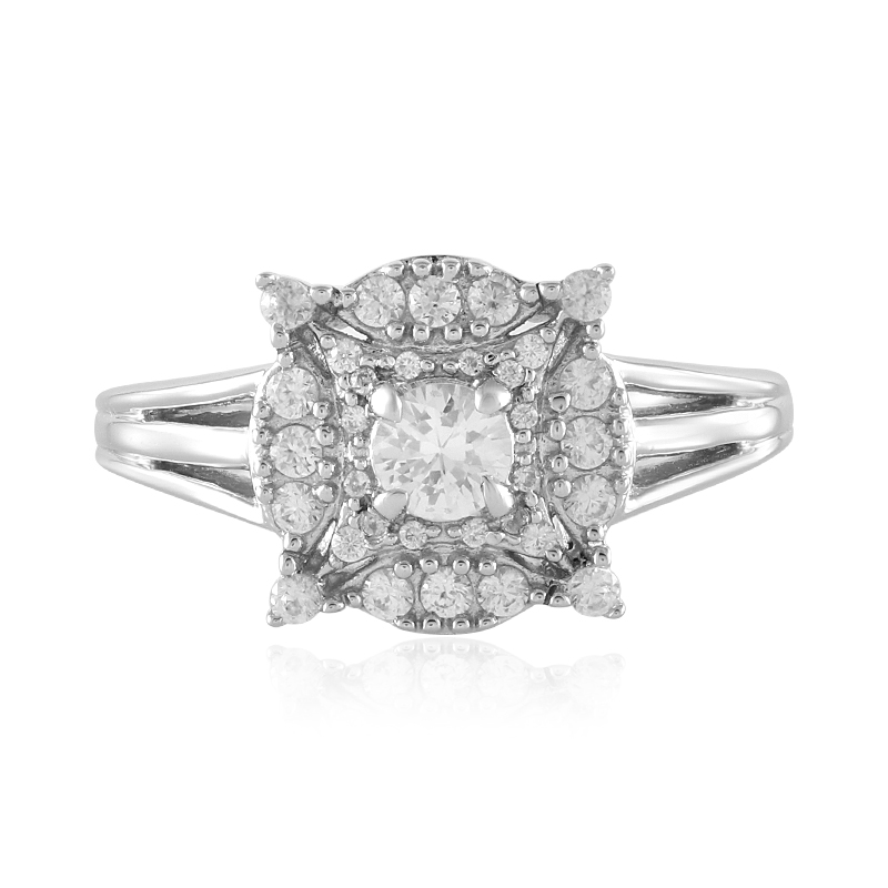 Weißer Saphir-Silberring