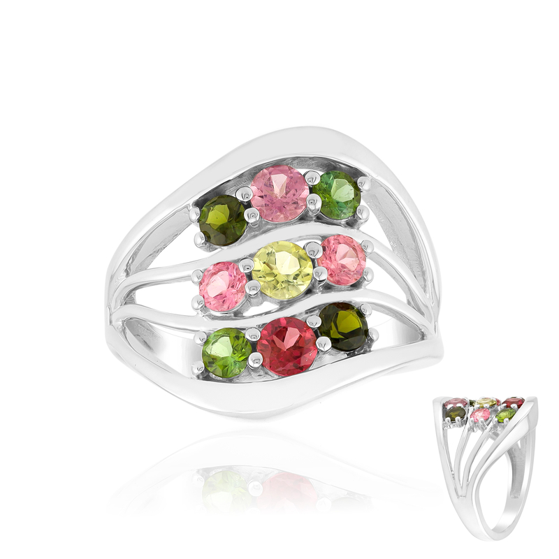 Brasilianischer Turmalin-Silberring (Pallanova) Brasilianischer Turmalin-Silberring (Pallanova)