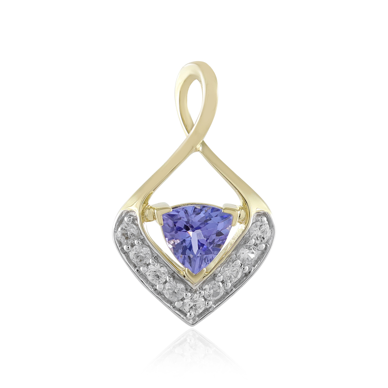 Tansanit-Goldanhänger