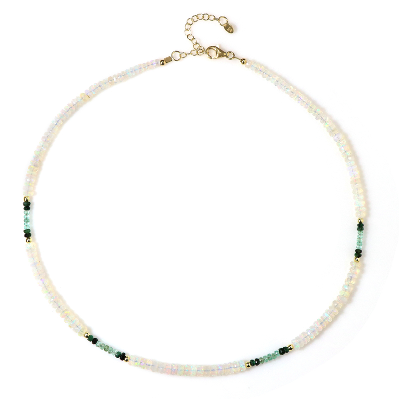 Edelstein-Silberhalskette (Riya)