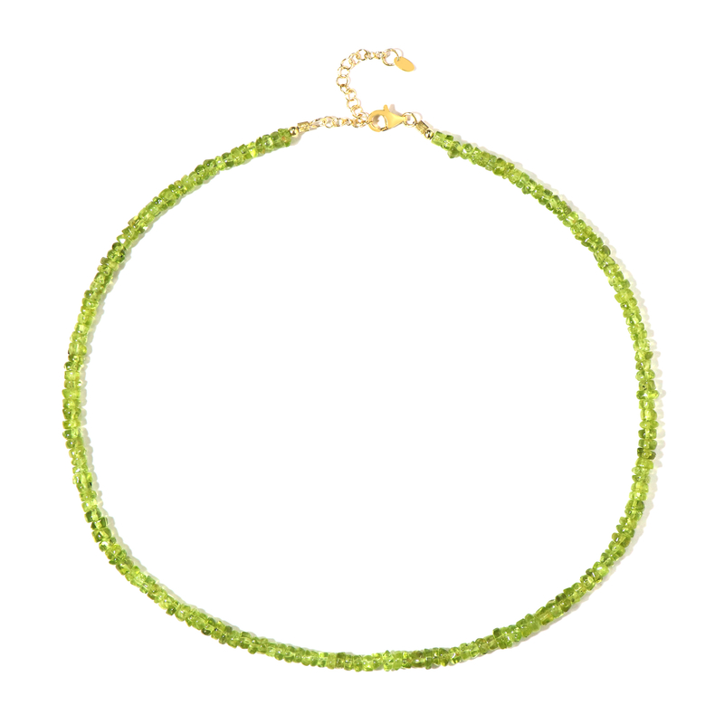 Peridot-Silberhalskette