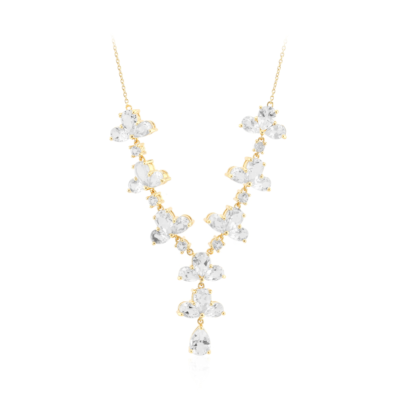 Weißer Topas-Silbercollier