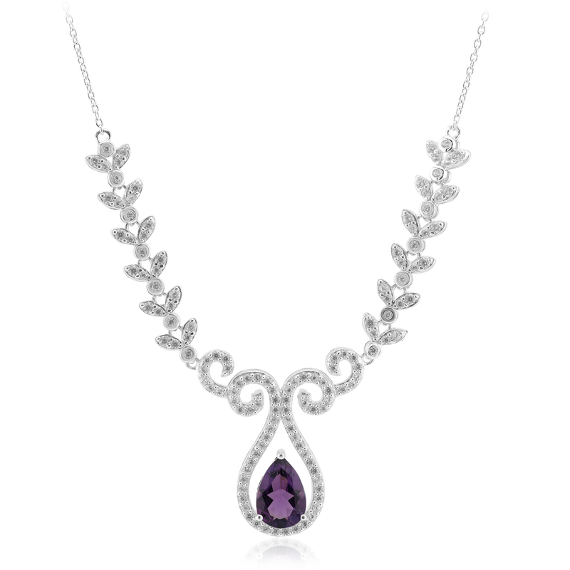 Sambia-Amethyst-Silbercollier