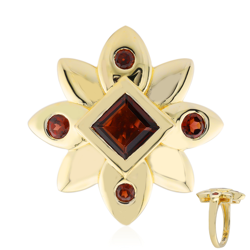 Mosambik-Granat-Silberring (Remy Rotenier)