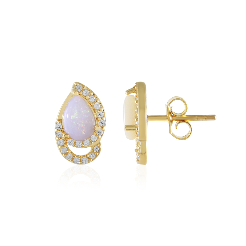 Australischer Opal-Silberohrringe