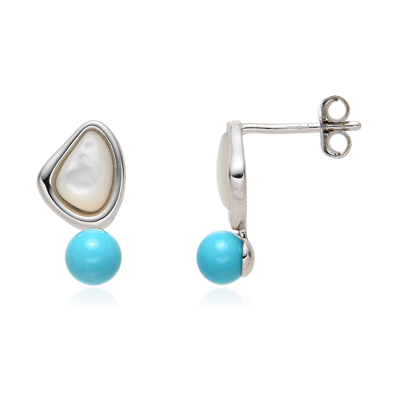 Edelstein-Silberohrringe