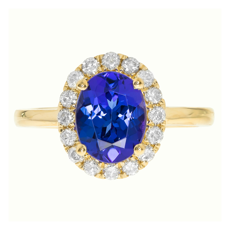 AAA-Tansanit-Goldring (CIRARI) - Farbe: Blau