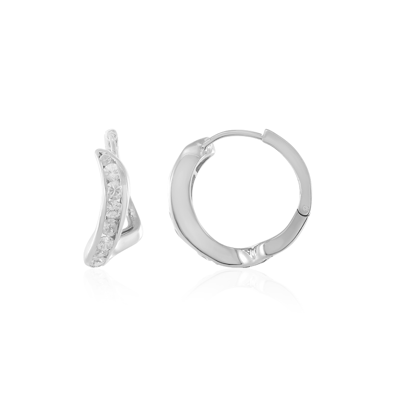 Zirkon-Silberohrringe (SAELOCANA) Zirkon-Silberohrringe (SAELOCANA)