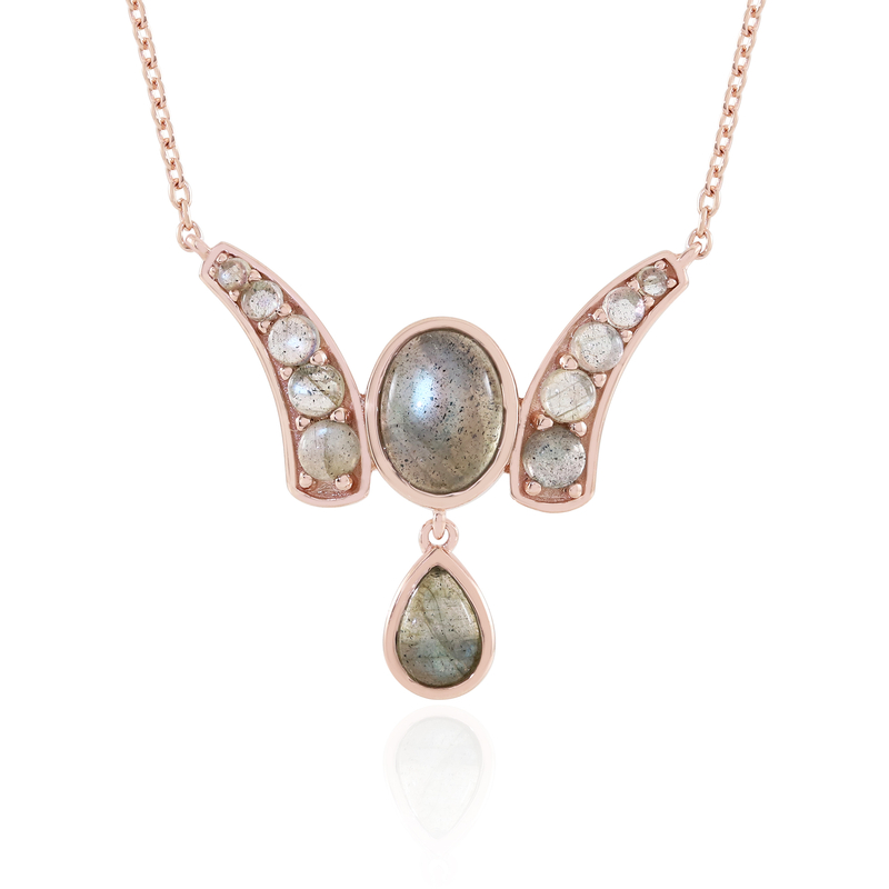 Grüner Maniry-Labradorit-Silbercollier (KM by Juwelo)