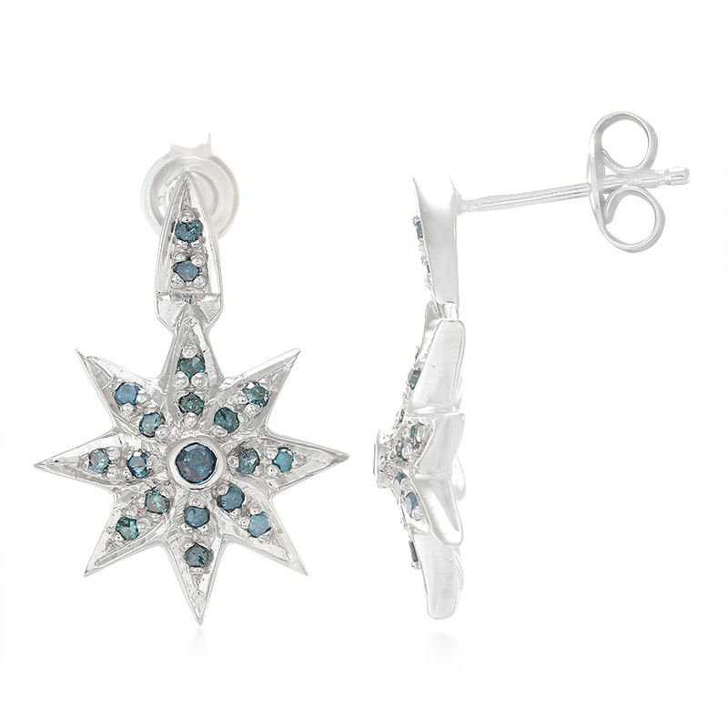 Fancy-Diamant-Silberohrringe