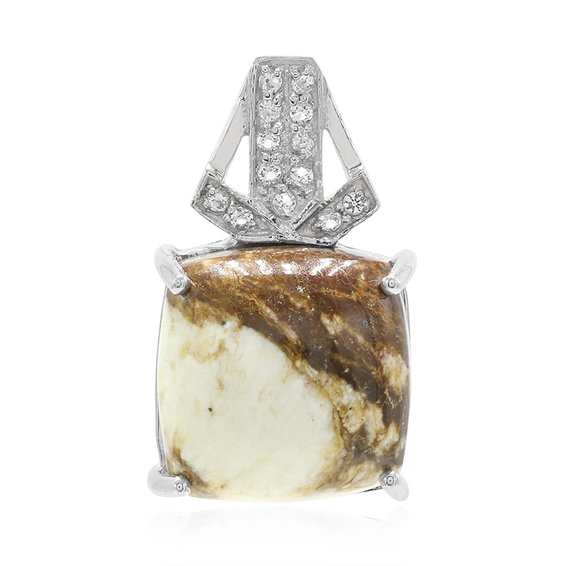 Magnesit-Silberanhänger