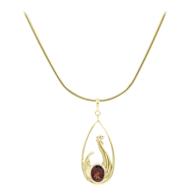 Mosambik-Granat-Silberhalskette