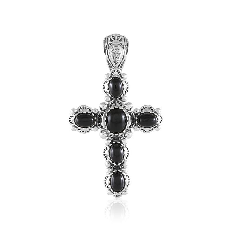 Schwarzer Onyx-Silberanhänger (Desert Chic) Schwarzer Onyx-Silberanhänger (Desert Chic)