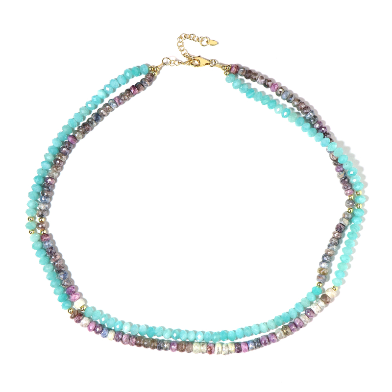 Edelstein-Silberhalskette (Riya)