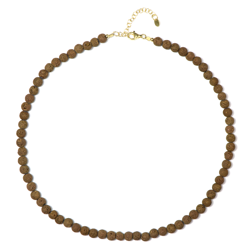 Schokoladen-Lava-Silberhalskette