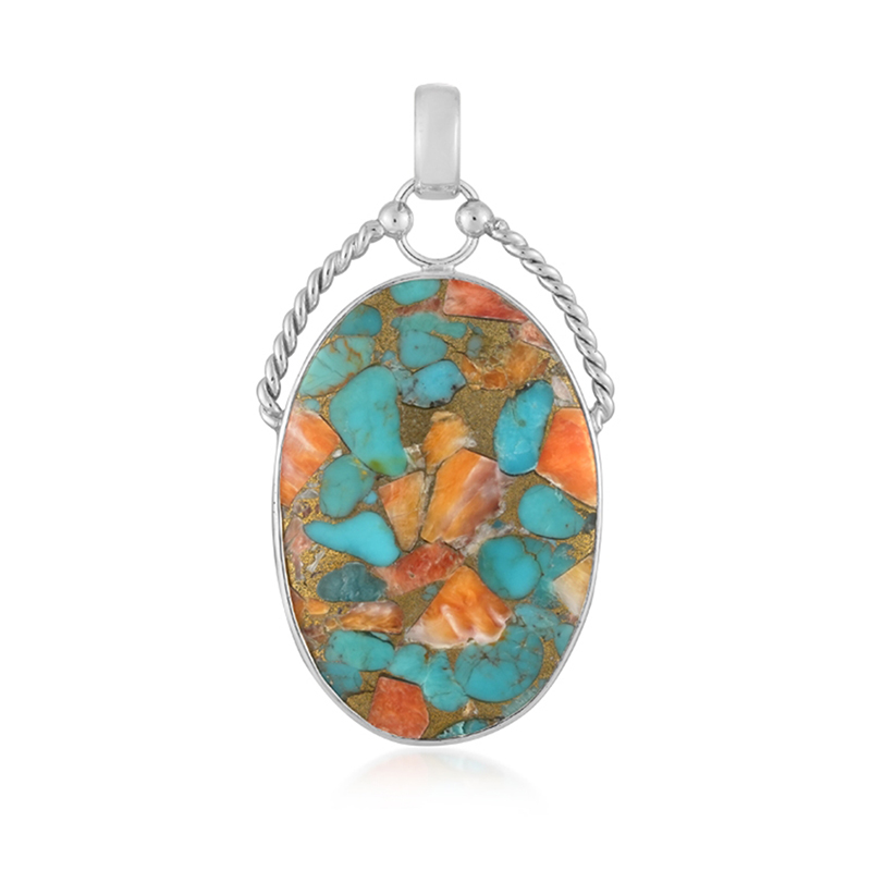 Edelstein-Silberanhänger