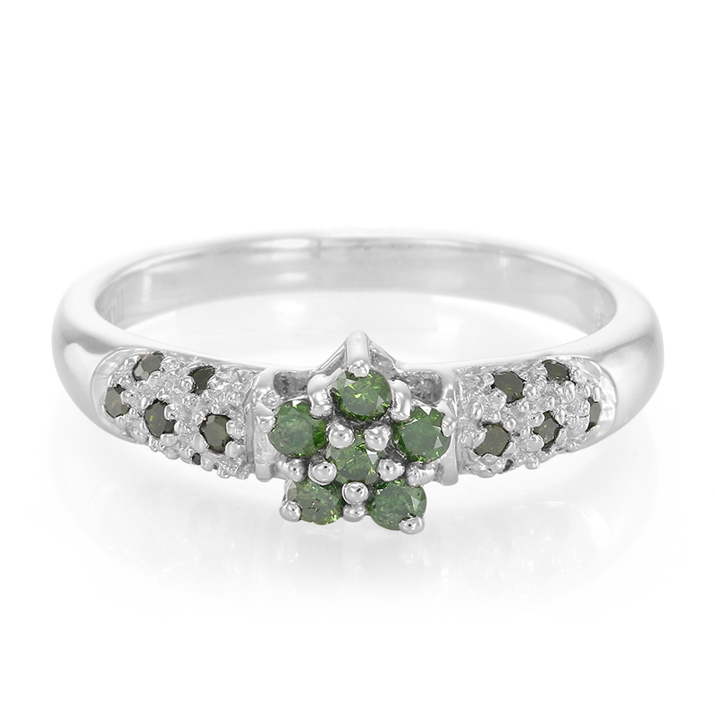 Fancy-Diamant-Silberring