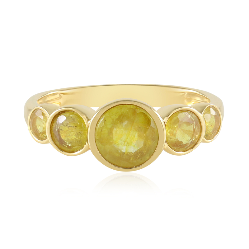 Gelber Madagaskar-Saphir-Silberring (de Melo Essence)