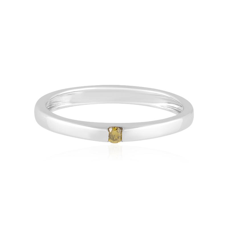 Gelber I3 Brillant-Silberring
