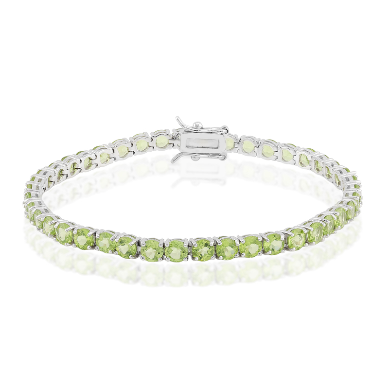 Burmesischer Peridot-Silberarmband