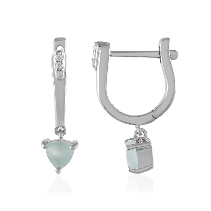Aqua-Chalzedon-Silberohrringe Aqua-Chalzedon-Silberohrringe
