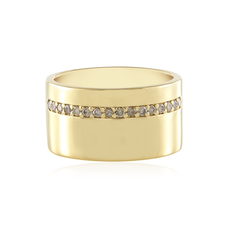 I2 Schokoladen-Brillant-Silberring