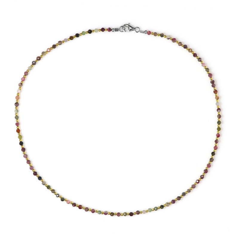 Turmalin-Silberhalskette