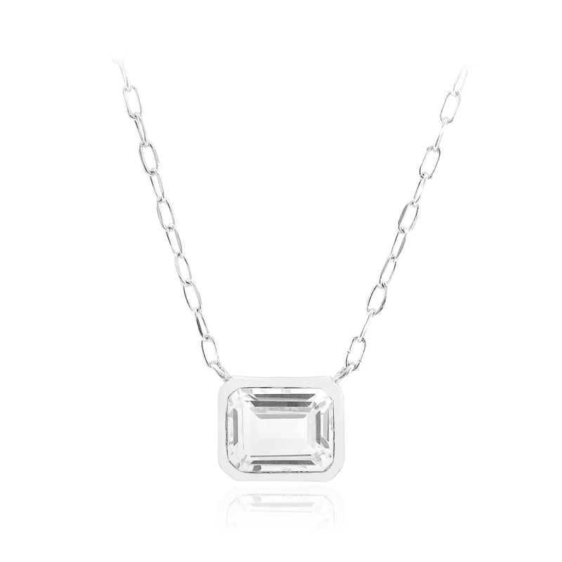 Weißer Topas-Silbercollier